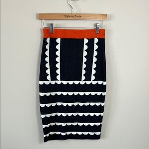 Tuckernuck English Factory Skirt Womens Sweater Knit Black White Knee Length S